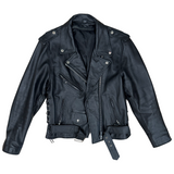 STRAIGHT TO HELL APPAREL Leather Motorcycle Jacket SZ L