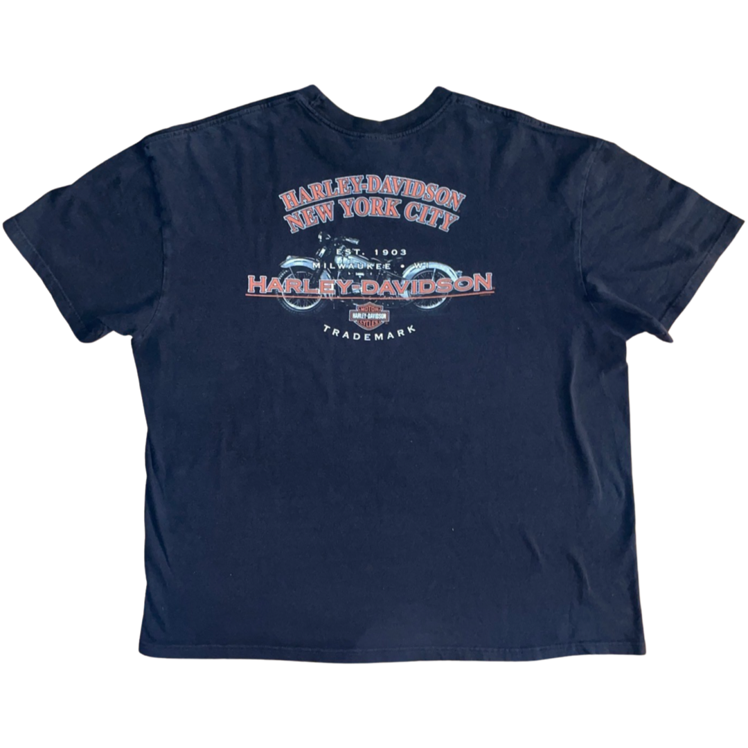 【デッドストック】HARLEY DAVIDSON Tシャツ ネイビー XL M】GREAT NECK NEW YORK 