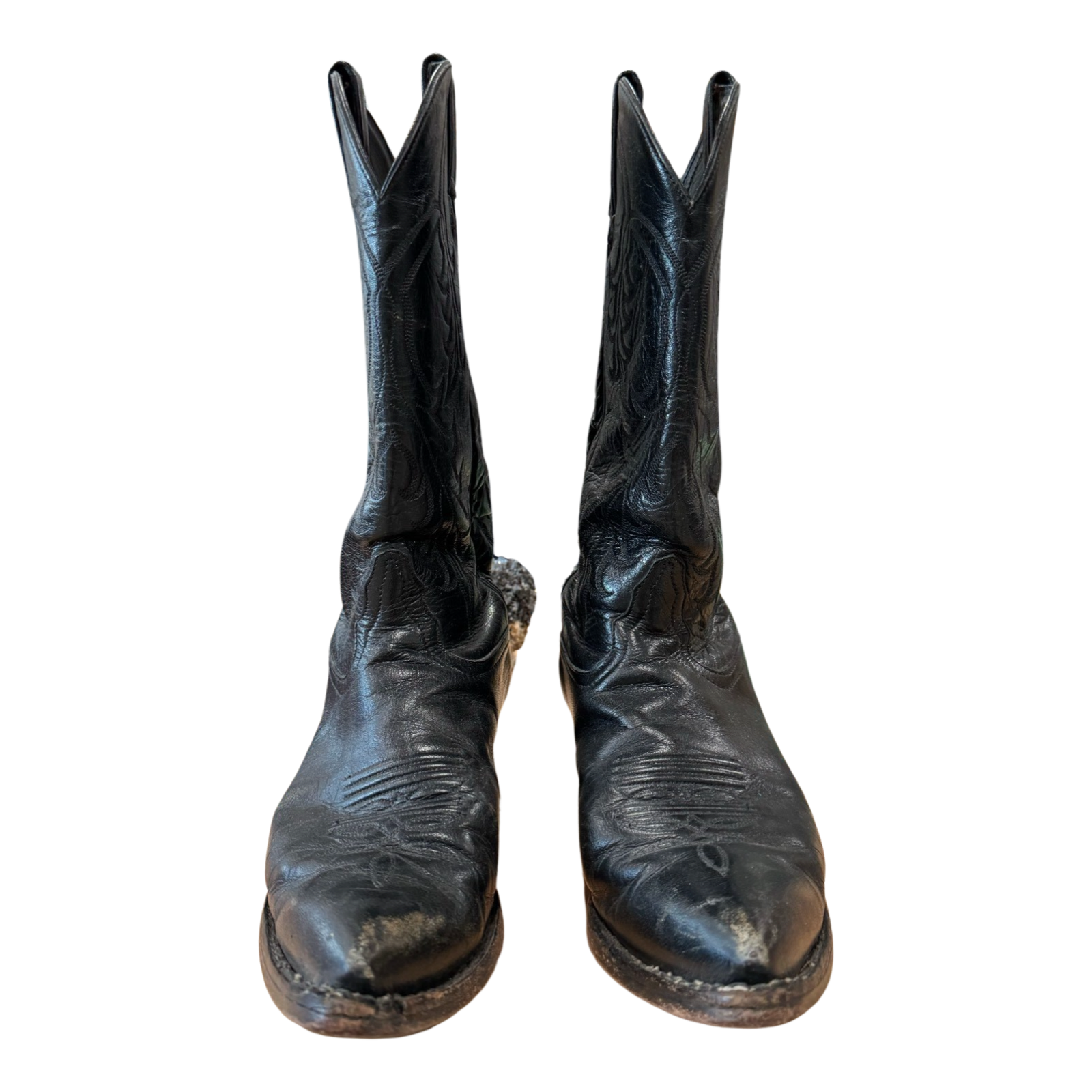 TONY LAMA Vintage Classic Black Western Boot SZ 8 1/2 – All That 