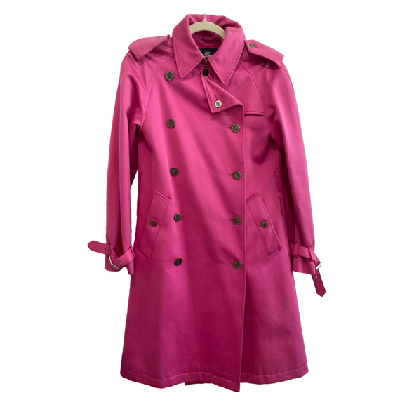 BURBERRY Hot Pink Trench Coat SZ – All That Glitters Is Old